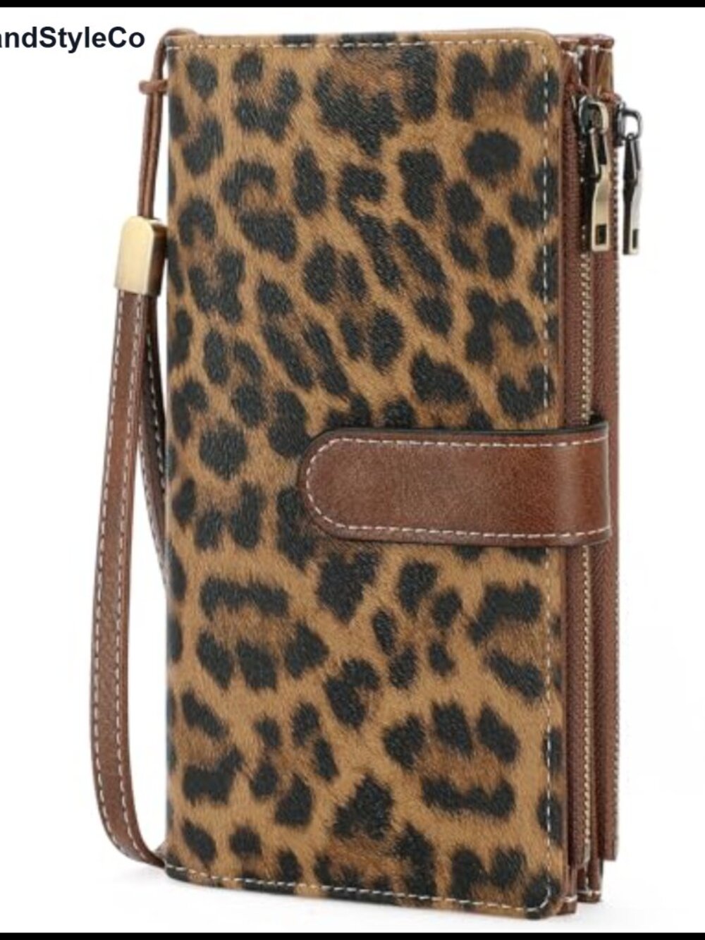 Large Vegan PU Leather Wristlet Wallet RFID Blocking with Removable Strap